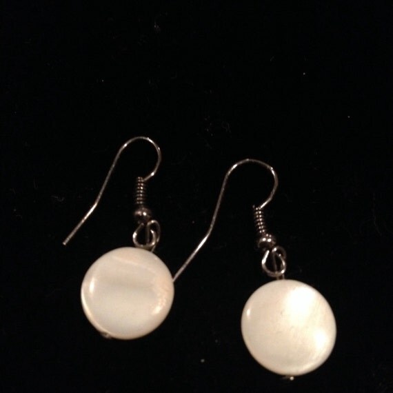 Pearl drop bead earrings by TheFlatwareJeweler on Etsy