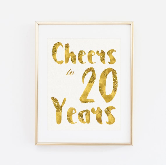 Cheers to 20 years Party Decor Birthday Poster Party