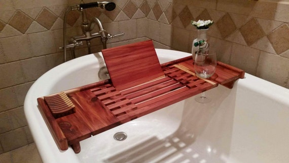 Handcrafted Cedar Bath Table Adjustable to by SerindipityStudio