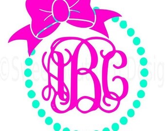 Monogram pearl necklace SVG instant download design for cricut or silhouette