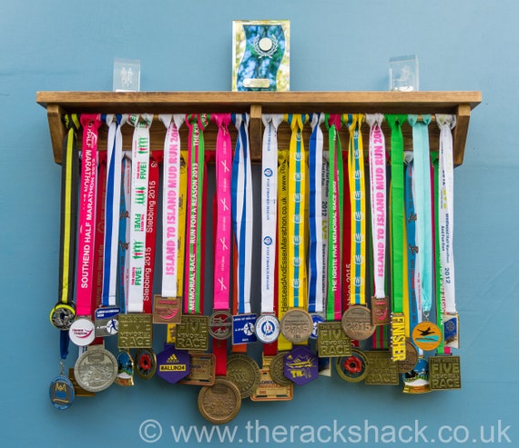 Medal Hanger Running Medal Holder Wooden Shelf For Trophy