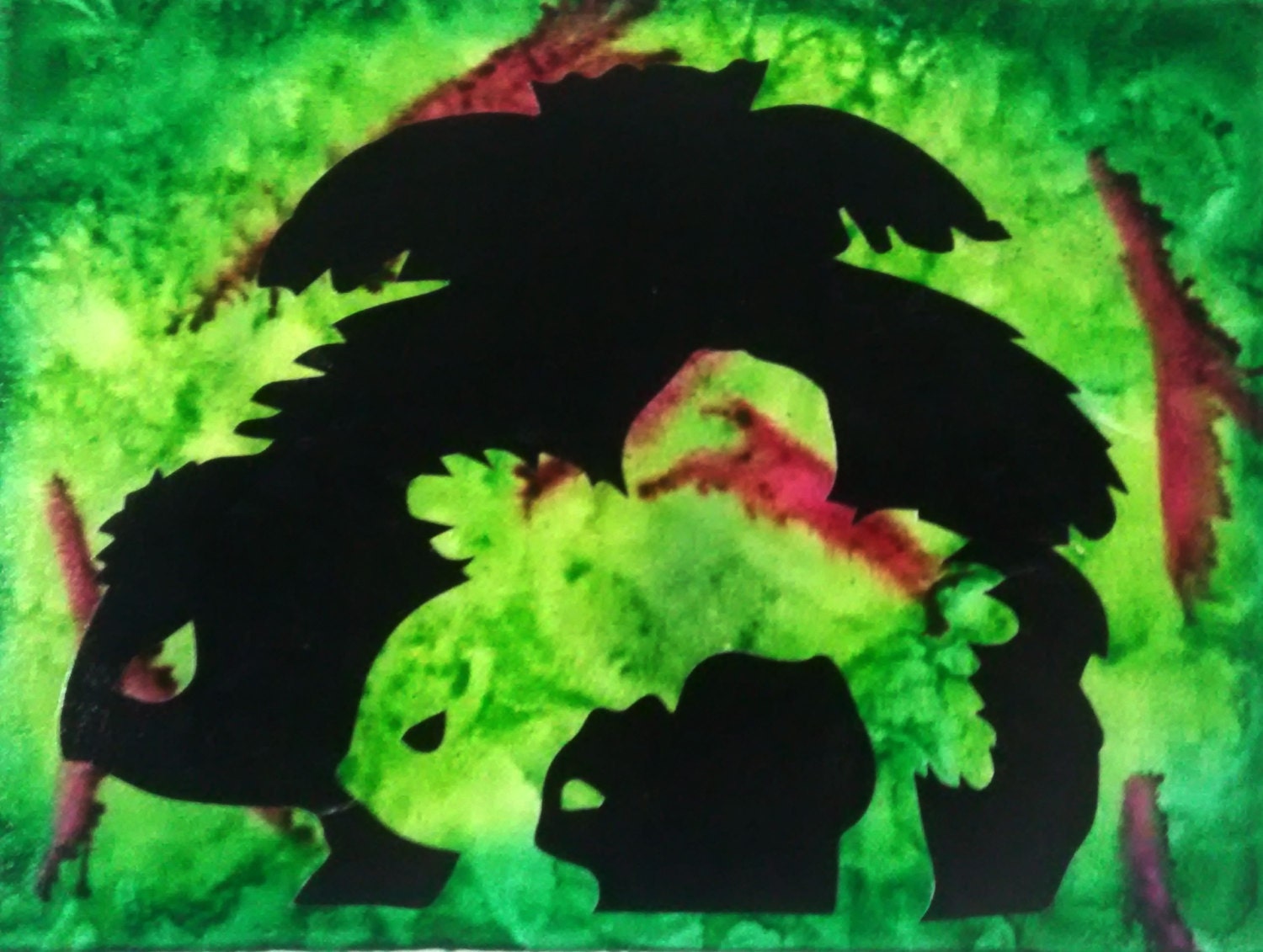 Pokemon Art Melted Crayon Art Silhouettes Abstract Art