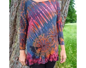 Tie dye dress, festival dress, hippie dress, hippie clothing, bohemian dress, tie dye clothing, hand dyed, free size