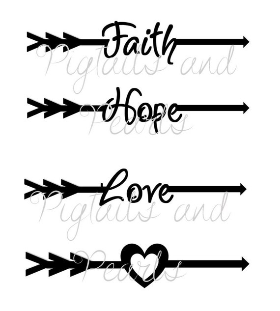 Download Faith, Hope, Love Arrows set digital cut files - svg, eps ...