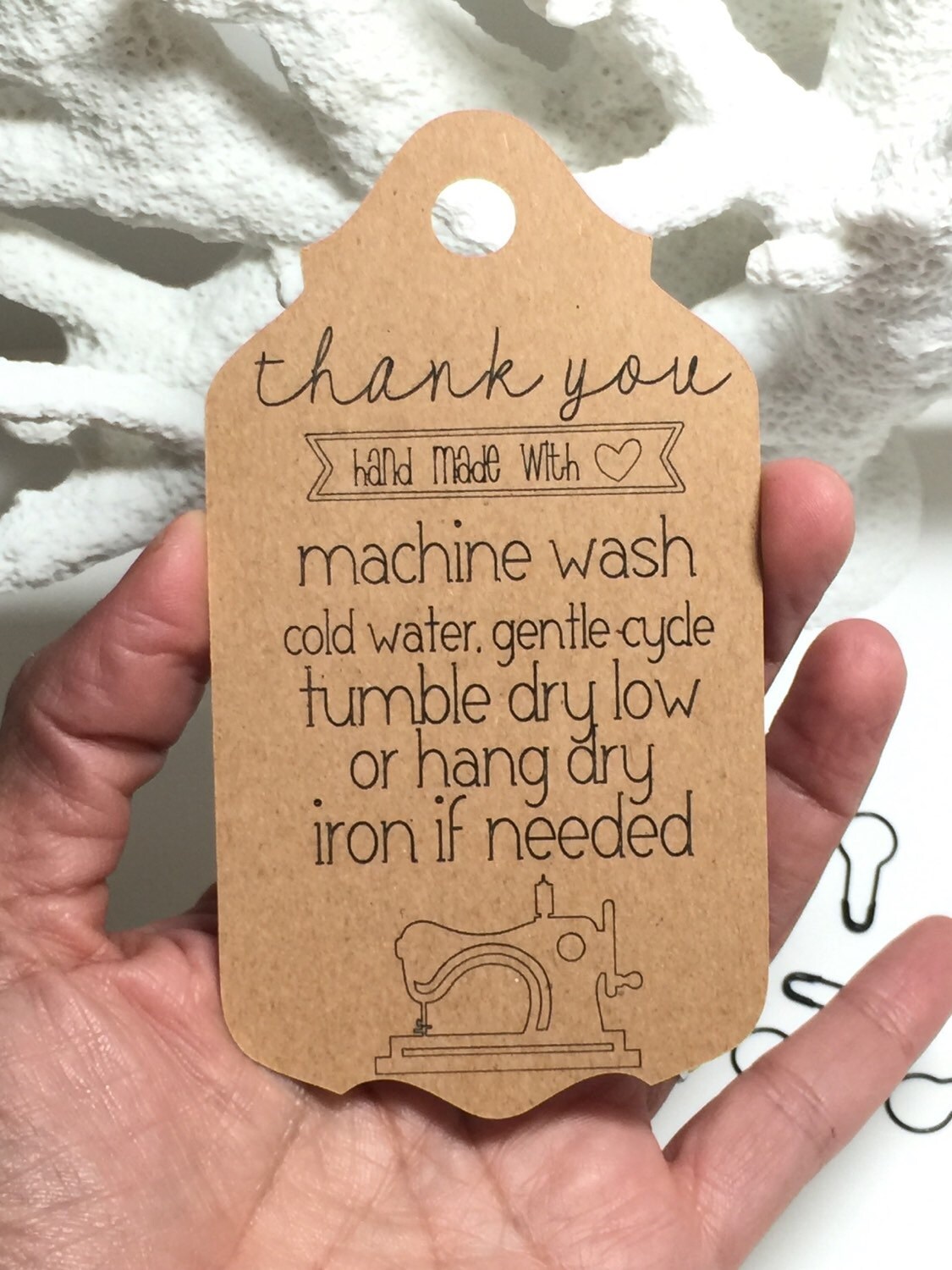 Handmade clothing tag washing instructions tag by ...