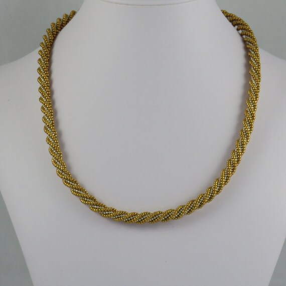TWISTED HERRINGBONE ROPE beaded necklace beadweaving