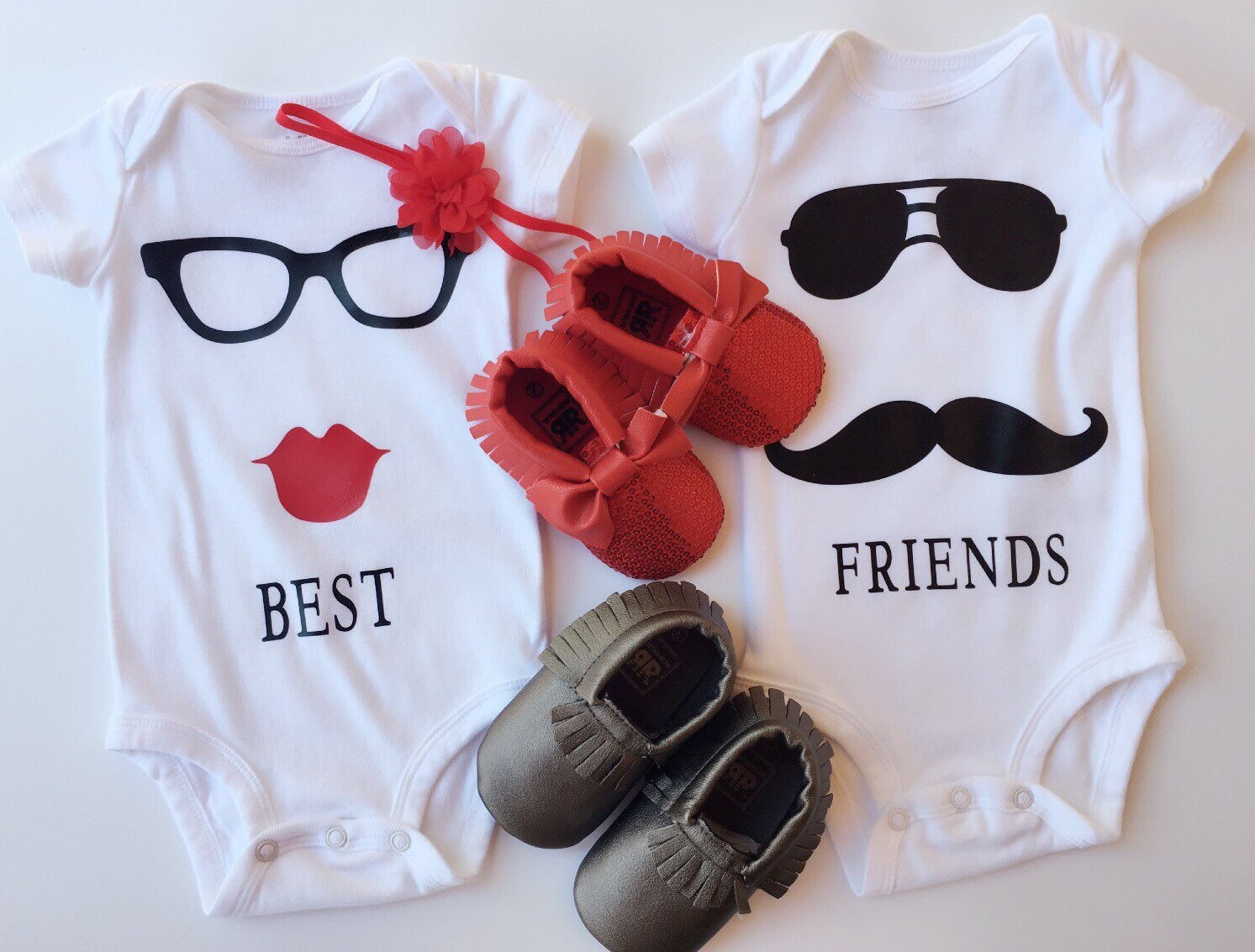 Best Friends Baby onesie baby boy and baby girl matching