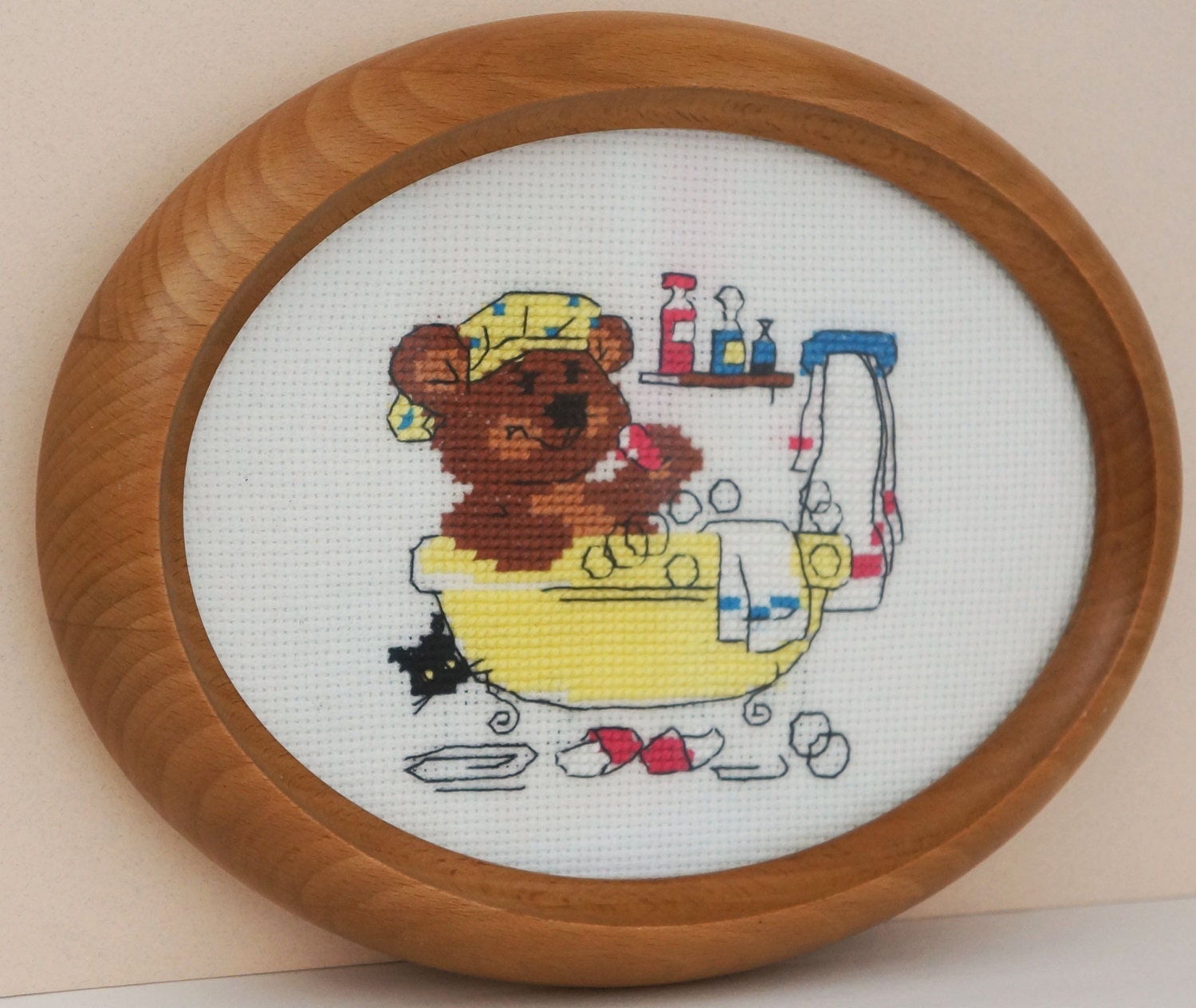 Bathroom cross stitch by CrossStitchLana on Etsy