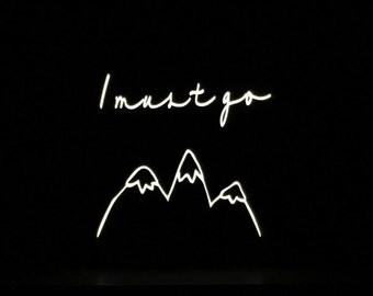 neon light sign, neon sign, mountains are calling, night light, light up sign, hippy decor, light up letters, welcome sign, wall decor