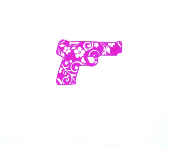 Download Items similar to Floral Gun Decal, Floral Gun Sticker ...