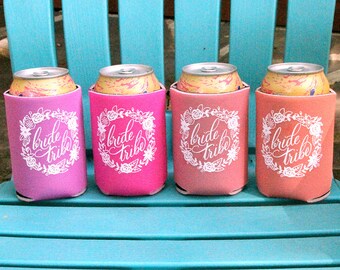 Bachelorette Party Can Cooler | Bride Tribe Wedding Can Cooler | Bridesmaid Gift | Bachelorette Party Favors | Ready to Ship Can Huggers