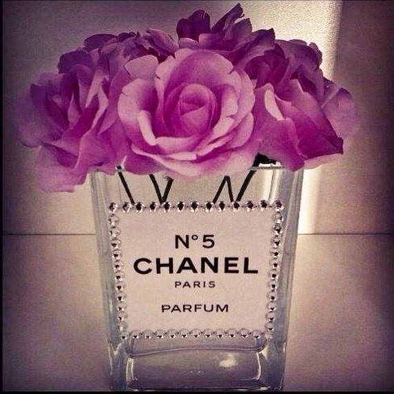 Chanel No.5 Perfume Bottle Style Diamanté Vase by CocoCoutureDecor