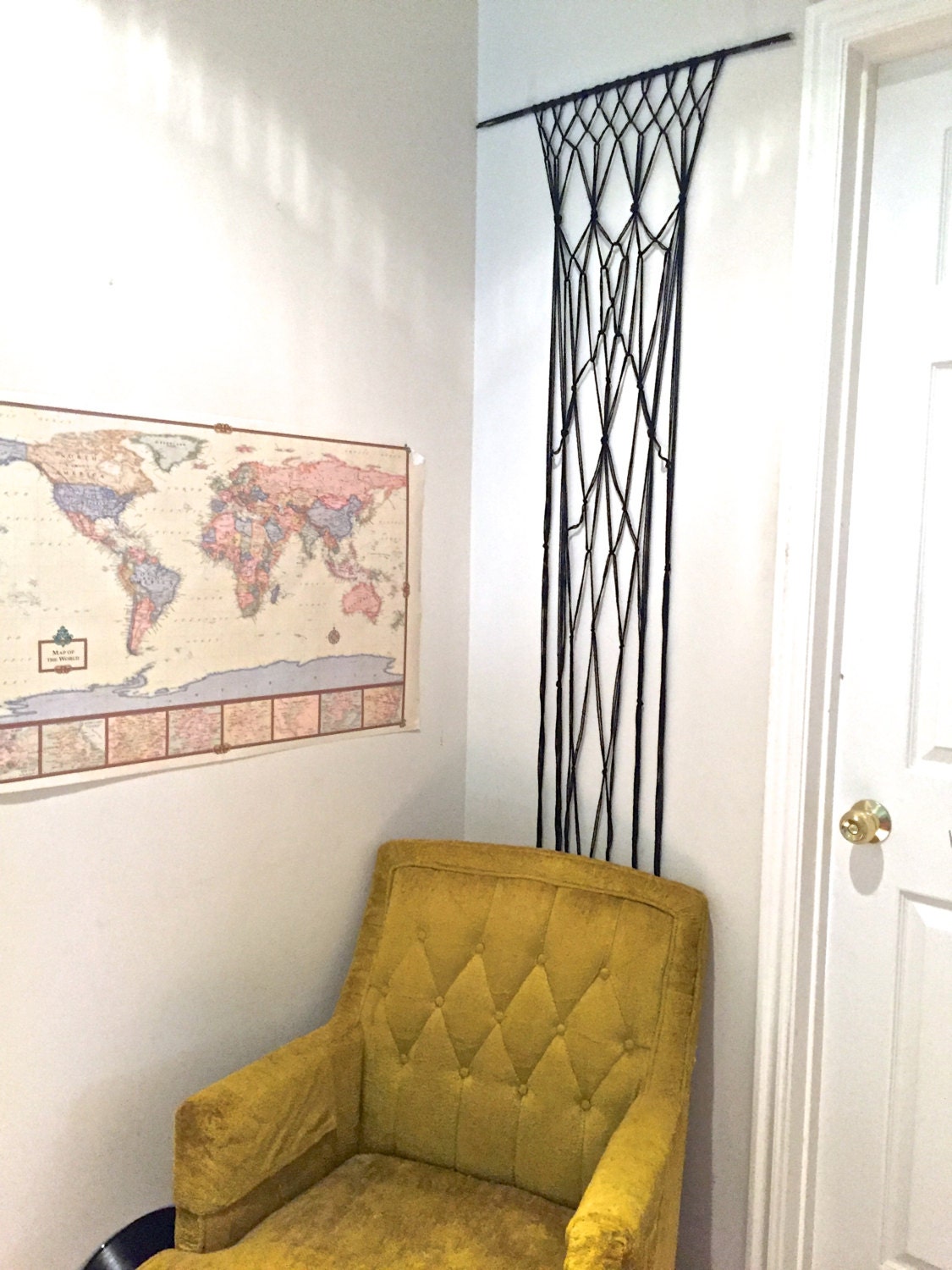 black string wall hanging by BoloGal on Etsy