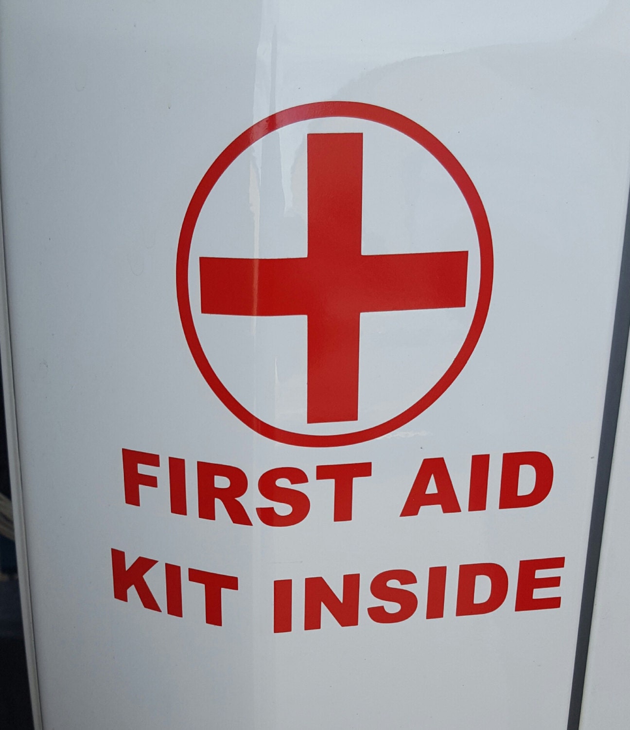 First Aid Kit Inside Decal 6 x 6 red by ExposureDesigns on Etsy
