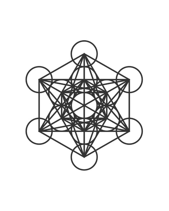 Metatrons Cube Sacred Geometry Printable Black and White