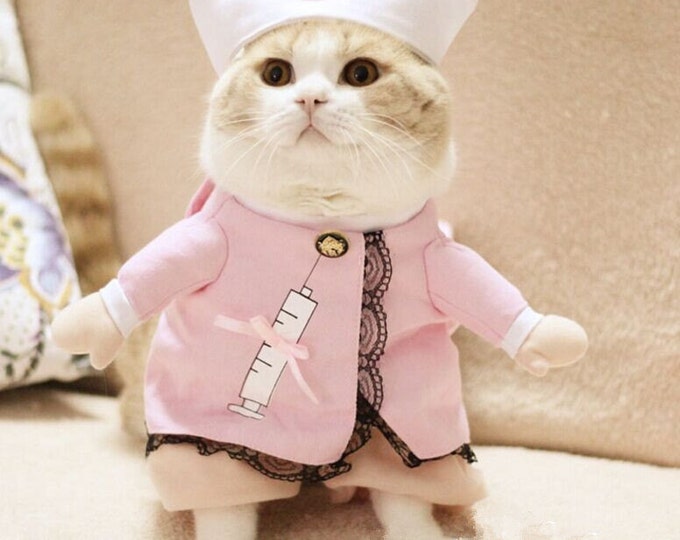 SALE!!! 25% Pet Clothing. Cat clothes, dog clothes. clothing for cat, clothing for dog. Costume Nurse
