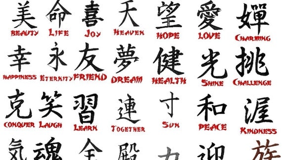 70 Kanji Characters Embroidery Font Pack Instant Download