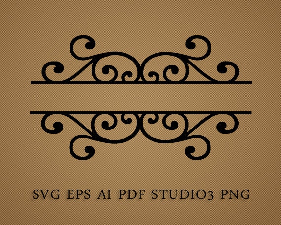 Download Split Frame SVG Scroll type label for title family name