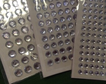 Silver Self Adhesive Rhinestone Acrylic Rhinestone Stickers, Rhinestone Crafts Embllishment gems, phone deco.