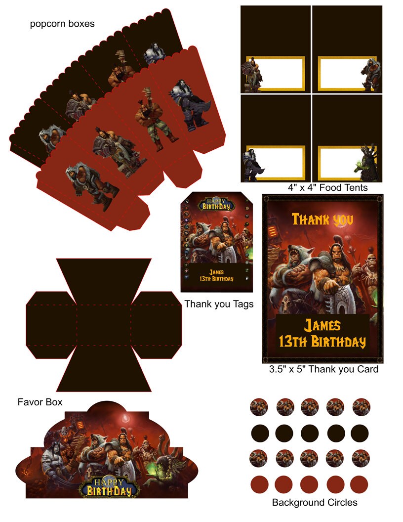 Warcraft Party Supplies Warcraft Invitation WOW Warcraft