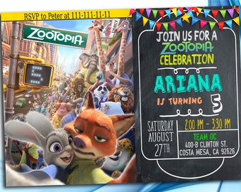 Zootopia, Zootopia Invitation, Zootopia Birthday Party