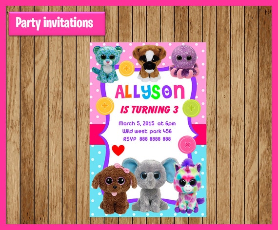 Beanie Boo Party Invitations 7