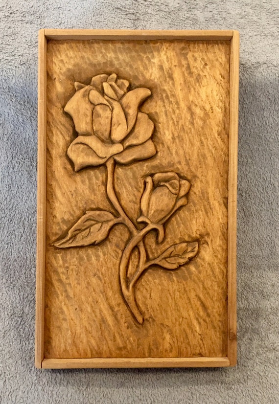 Items similar to rose wood carving relief Items similar to rose wood carving relief