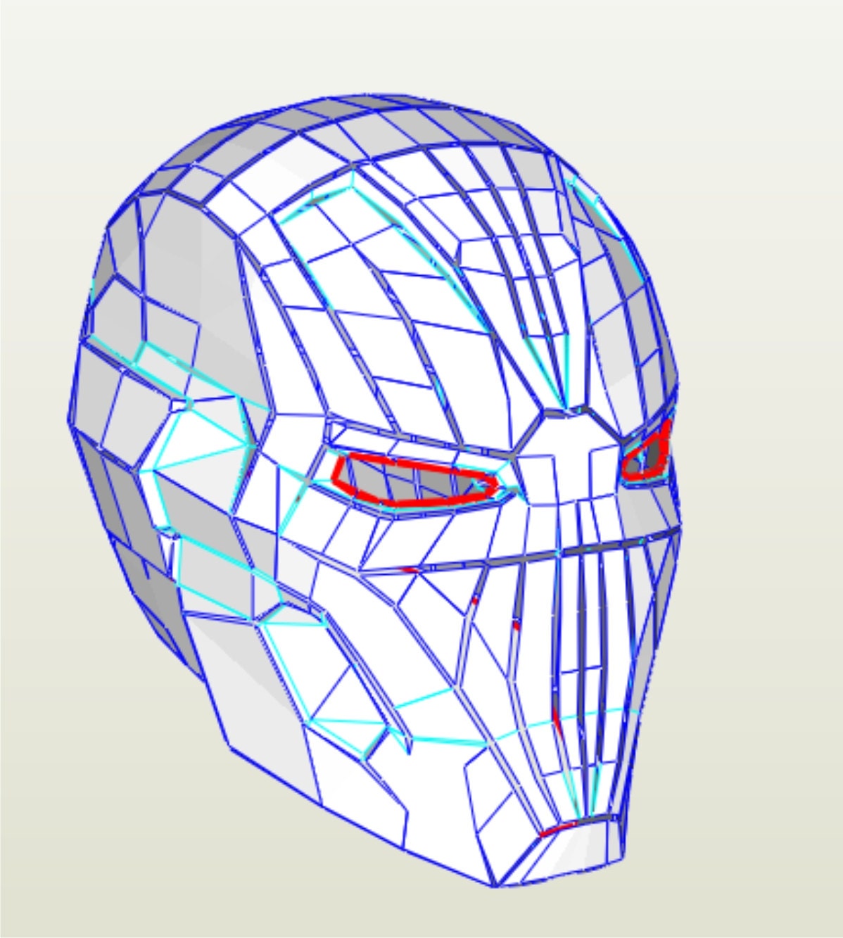 Paper PDF PDO blueprints of Iron man Mark 45 cosplay helmet