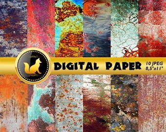 Rusty Metal Texture,Rusty Metal Digital Paper,Rusty Scrapbook Paper,Сracky Rusty Background,Rusty Metal Backdrop,Old Metal Background,Rusty
