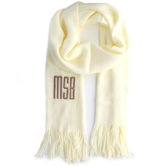 Monogrammed Womens Scarf Personalized Soft by UptownMonogramShop