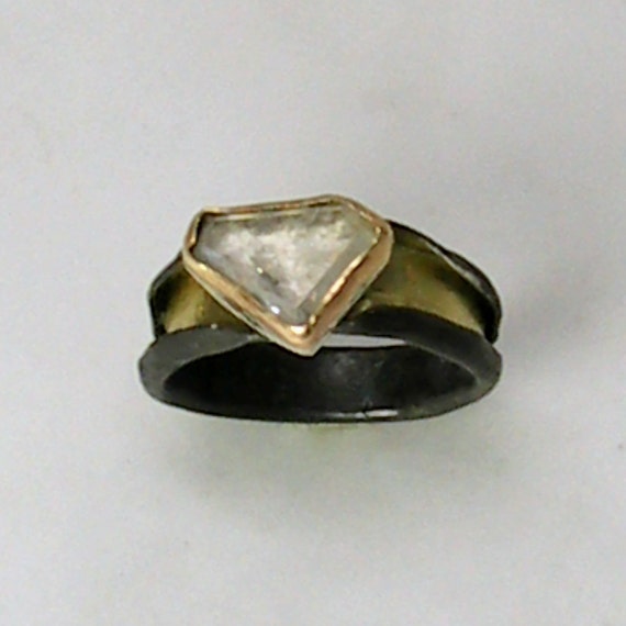 Alternative White Sapphire Engagement by laurastamperdesigns