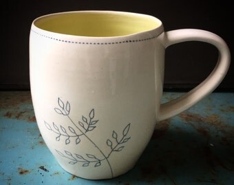 Mug with plant sketch