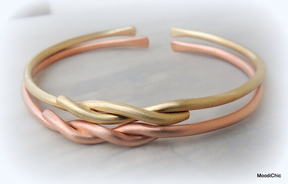 Metal Cuff Bracelets Brass or Copper Cuff Twisted by MoodiChic