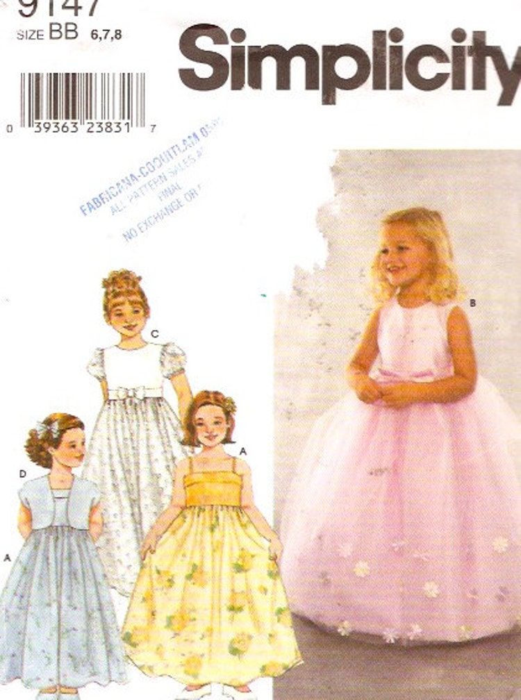 Simplicity 9147 Sewing pattern flower girl dress and by HeyChica