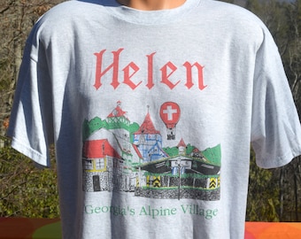 vintage 90s tee shirt HELEN georgia alpine village hot air balloon t-shirt XL travel 80s