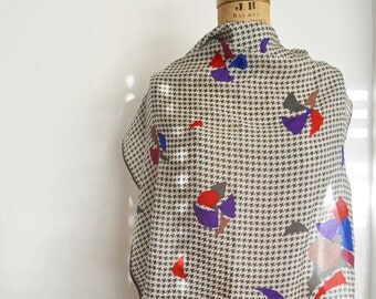 Oscar de La renta silk scarf-geometric 80s ODLR scarf