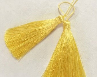 4 Pieces of Long Silk Tassel - Number 31 Maize Yellow