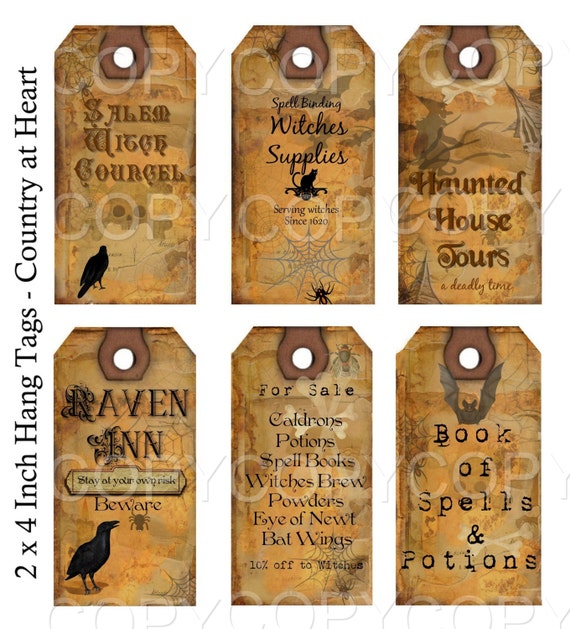 Instant Download Halloween 2 Hang Tags Printable Digital