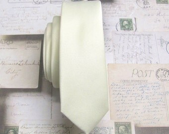 Mens Neckties Super Skinny Cream Champagne Ties
