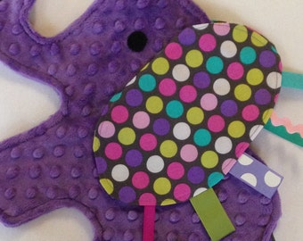 Stella Polka Dot Elephant Shaped Sensory Security Blanket