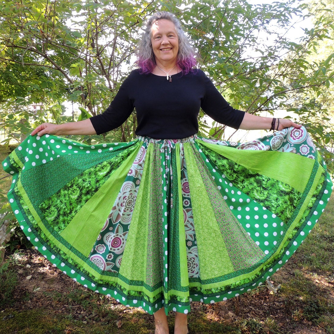 Long Panel Bohemian Patchwork Skirt by 1000Colors on Etsy