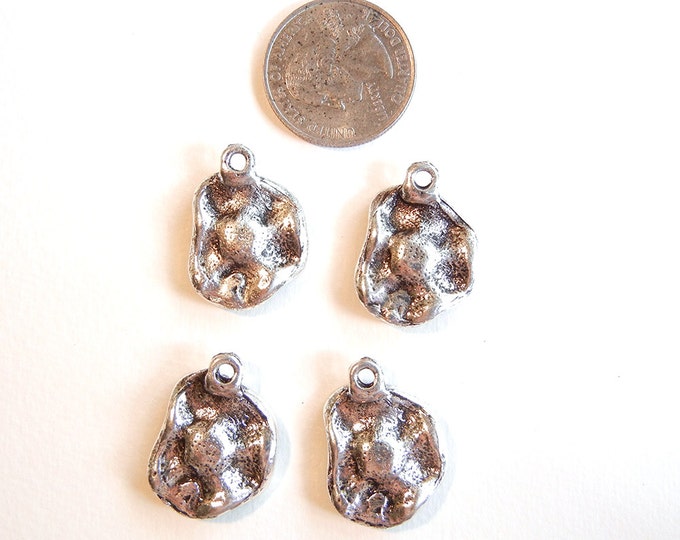 4 Abstract Floral Charms Faux Pearls Rhinestones
