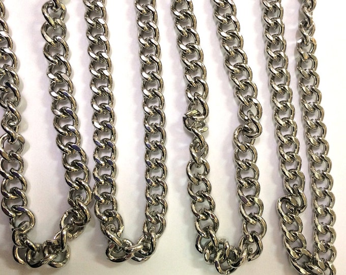 4 Finished Toggle Clasp Necklace Heavy Cable Chain 18 inch Silver-tone TN2