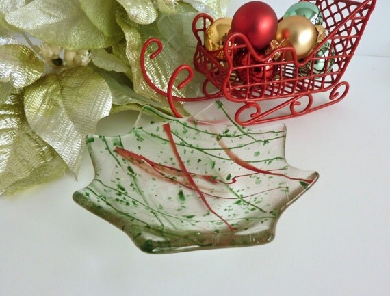 Holiday Fused Glass Star Shaped Tea Light Candle By Bprdesigns 0745