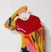 Jester Clown Dancing Brooch - Yellow and Red Vintage