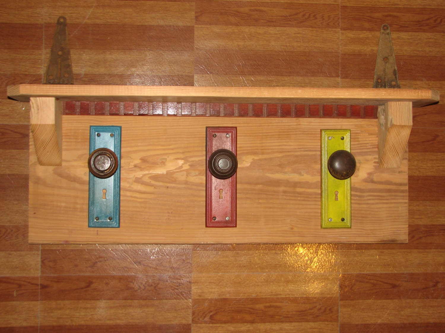 Vintage Door Knob Coat Rack /Shelf