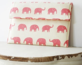 Macbook Envelope Case, Macbook Cover, Macbook Sleeve, Laptop Case, Laptop Sleeve, 15" Macbook Case in Pretty Pink Elephants