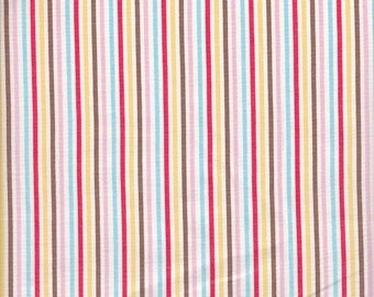 Lecien Japanese Import Color Basic Mini Stripe in Pastels and Taupe - Half Yard