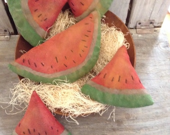 Primitive Grungy Watermelon Ornies Pattern