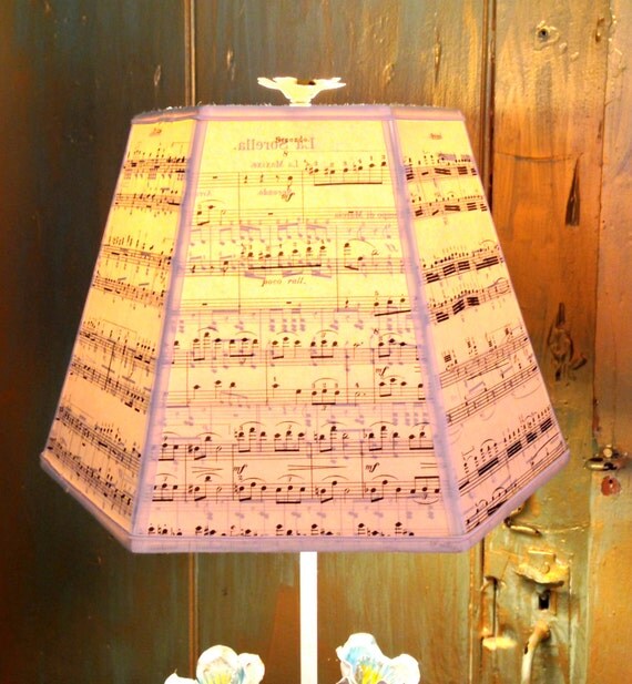 Music Lamp Shade Lampshade Vintage Sheet Music by lampshadelady